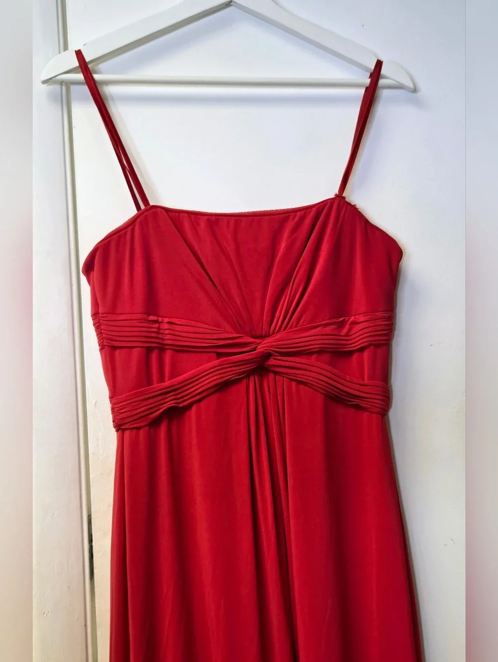 BCBGMAXAZRIA Marinola Ruched Maxi Dress / Gown Red Size M